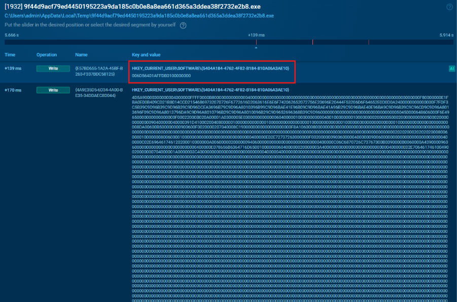 Registry changes by DarkVision