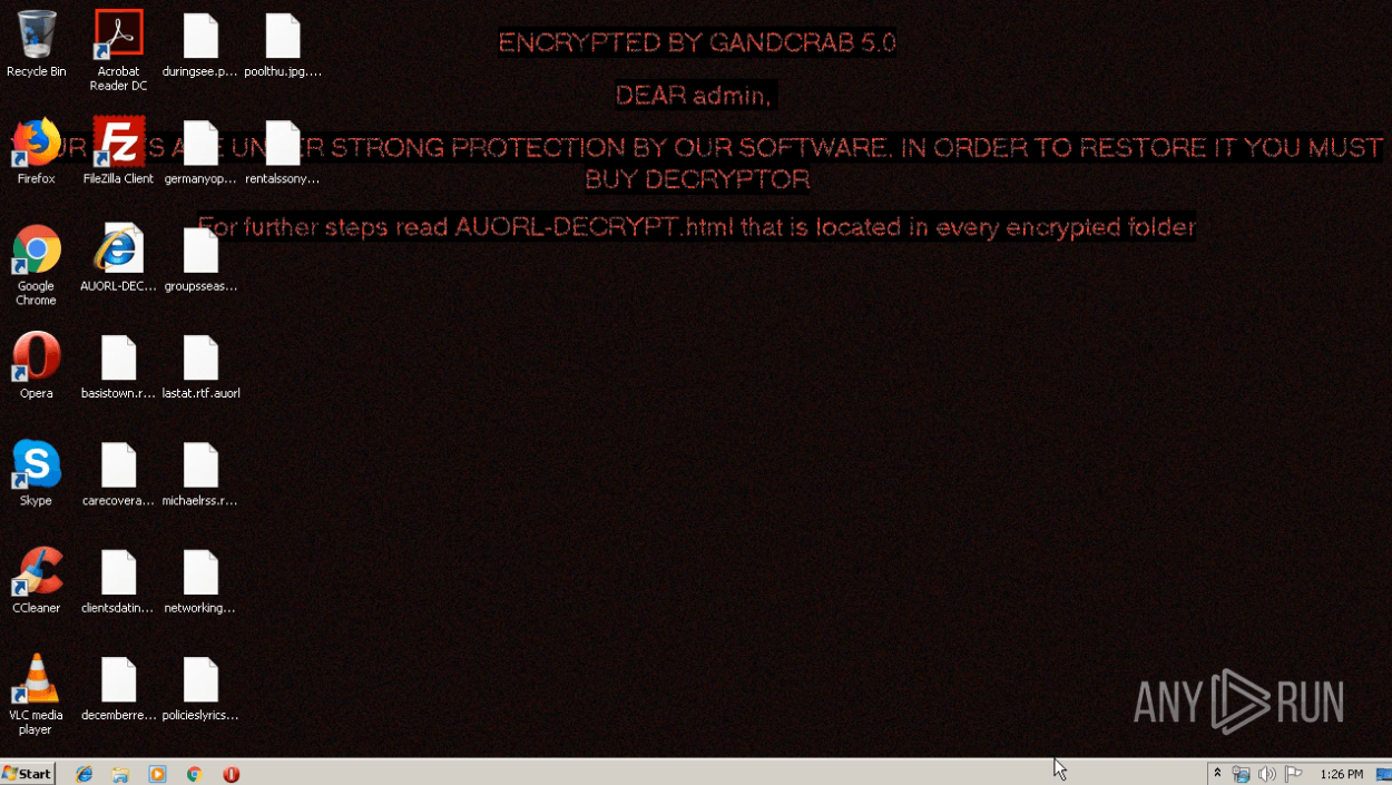 GandCrab analysis in ANY.RUN