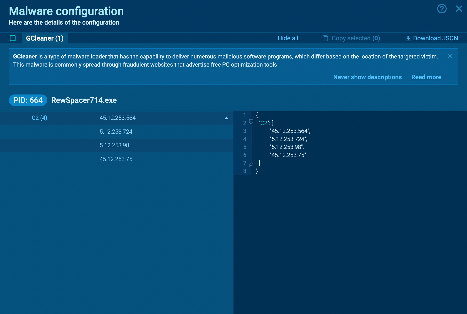 GCleaner analysis in ANY.RUN