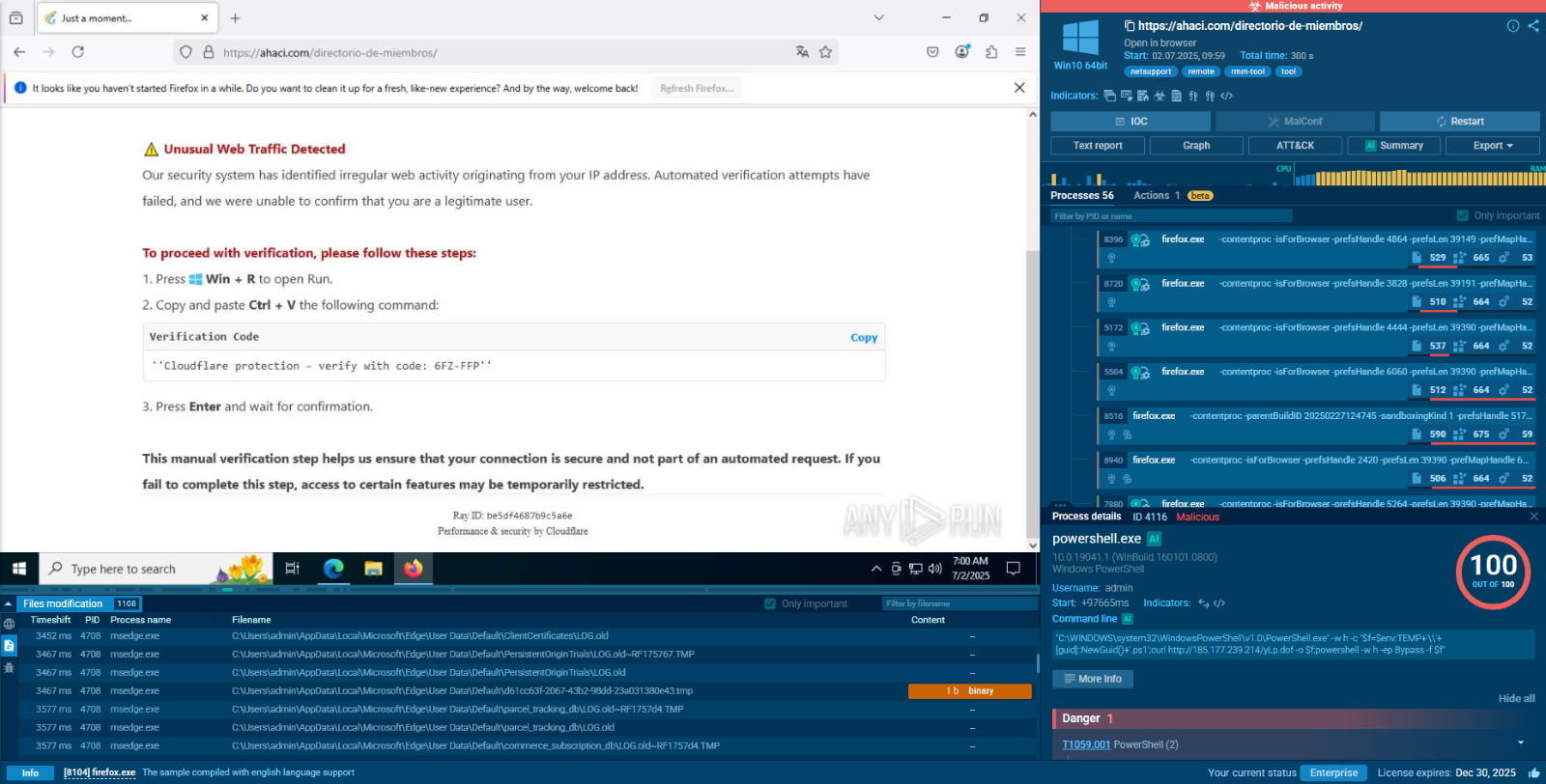 NetSupport RAT analysis in sandbox